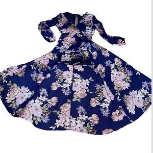 Venus sexy purple floral flowing dress with shorts underneath Romper Women’s S